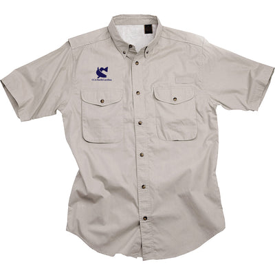 Short Sleeve Classic Poplin Fishing Shirt w/ CCA North Carolina Embroidery