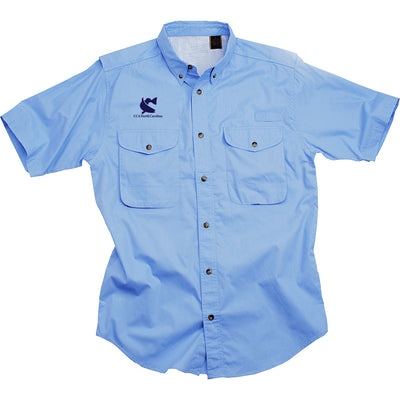 Short Sleeve Classic Poplin Fishing Shirt w/ CCA North Carolina Embroidery