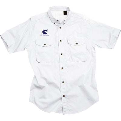 Short Sleeve Classic Poplin Fishing Shirt w/ CCA North Carolina Embroidery