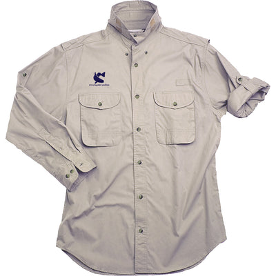 Long Sleeve Classic Poplin Fishing Shirt w/ CCA North Carolina Embroidery