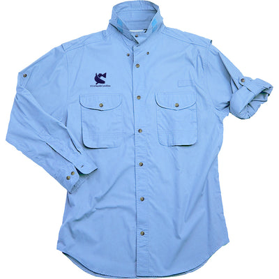 Long Sleeve Classic Poplin Fishing Shirt w/ CCA North Carolina Embroidery
