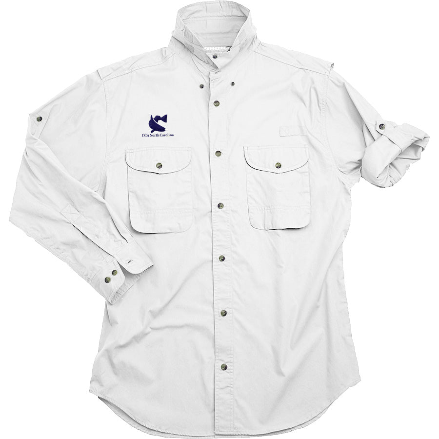 Long Sleeve Classic Poplin Fishing Shirt w/ CCA North Carolina Embroidery